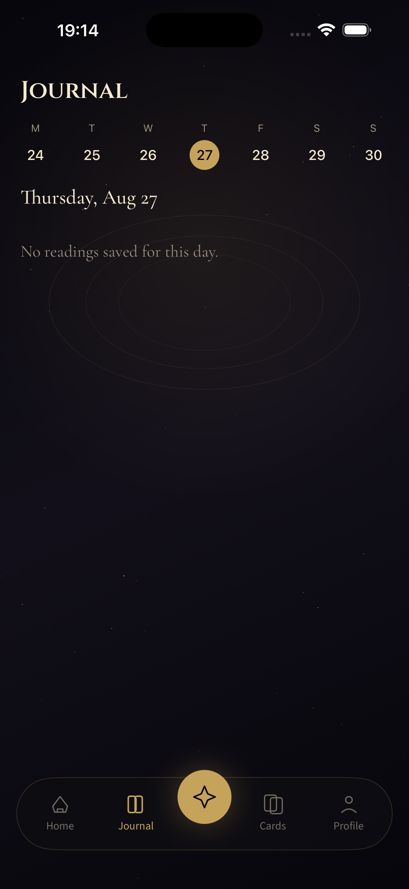 The private journal screen in The Fool
